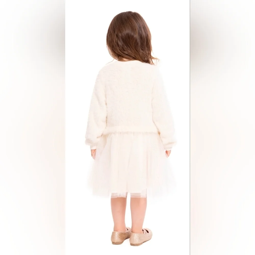 Disney Marie The Cat White and Gold Kids Dress, Wedding
